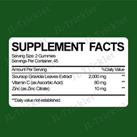 Complément alimentaire biologique JuLong OEM Private Label Gummies aux fruits de la passion amers pour adultes, soutien antioxydant, non destiné aux femmes enceintes