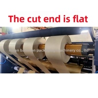 Machine de découpe et de rembobinage de rouleaux de papier kraft jumbo entièrement automatique, contrôlée par PLC, à grande vitesse et respectueuse de l'environnement