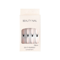 Ongles français à motifs de serpent nouvellement conçus OEM ODM carré longue pression sur les ongles 24 pièces ABS faux ongles
