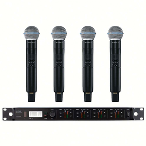 <span class=keywords><strong>Micrófono</strong></span> <span class=keywords><strong>Inalámbrico</strong></span> UHF Profesional ULXD4Q de 4 Canales con BETA58A SM 58 Ksm8/9, <span class=keywords><strong>Micrófono</strong></span> de Mano y de Solapa para Iglesia - Product Image 1