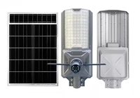 Solar-Straßenlampen für Außenbereich 6000K Hochleistungs-LED-Lampe mit Fernbedienung und Kamera Unterstützt 4G-SIM-Karte V380-Überwachung