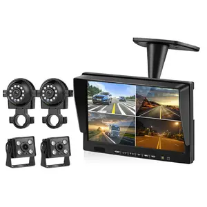 10 אינץ AHD 4ch מקליט DVR רכב צג רכב משאית ראיית לילה מבט אחורי מצלמה Sd כרטיס מסך משענת ראש רכב 4k רכב אופק