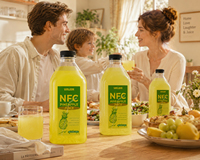 Bouteille de jus biodégradable en PET RPET PLA de 1000 ml, bouteille en plastique transparente de 32 oz pour boissons, café froid, lait, avec bouchon inviolable