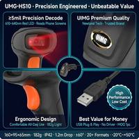 Escáner de Código de Barras USB CCD 1D de Decodificación Rápida UIMG HS10, Portátil, ±60 °   Gran Angular para Punto de Venta en Supermercados