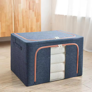 Waterproof Folding Cloth Foldable Storage Box Quilt Sundries Fabric Cotton Linen <b>Wardrobe</b> Clothes Organizer Bag Storage <b>Boxes</b> - Product Image 3