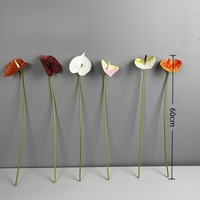 Hot Selling Real Touch PU Künstliche Anthurium Pflanze Grün Rosa Lotusblumen für Zuhause oder Hochzeit Weihnachts dekoration