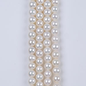 8-9mm White Round Natural <b>Freshwater</b> Cultured <b>Pearl</b> Beads Loose <b>Pearls</b> for DIY Necklace <b>Bracelet</b> Material 5-6mm Size - Product Image 5