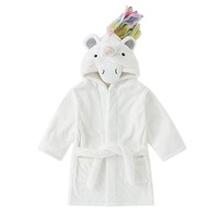 Accappatoi Unisex per bambini Cartoon Unicorn Hooded Kids Sleepwear abiti inverno Casual morbido pigiama per bambini bianco 100% poliestere 250g
