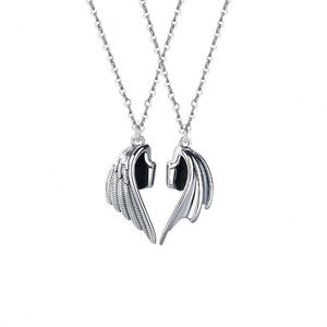 Magnetic Devil Angel Couple Lovers Necklace Alloy Gold Plated Ethnic Link <b>Chain</b> Clavicle Necklace Anniversary - Product Image 6