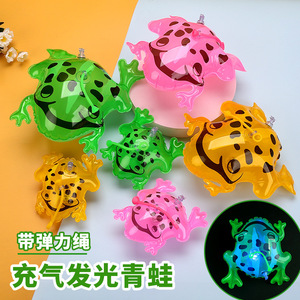 Mini jouet gonflable grenouille lumineuse en plastique pour enfants de 2 à 4 ans, jeu d'extérieur unisexe - Product Image 1