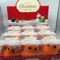 Jouet Squishy Géant en TPR pour Noël, Figurine d'Aubergine et de Boulette Anti-Stress à Presser, Ornement de Bureau de Noël, Cadeau Anti-Stress