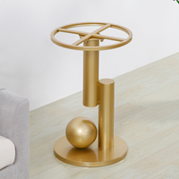 Base de table ronde en acier plaqué or/noir, design moderne et luxueux, stable, finition laquée.