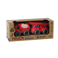 Camion de pompiers en plastique à roues libres en bioplastique, jouet en 2 pièces pour enfants