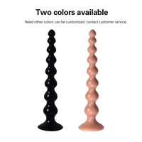 Bouchon de perles anales souples de grande taille bon marché avec Long Oversized Out Anal Plug