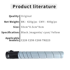 Tóner Original TN223 para Copiadora Konica Minolta, Cartucho de Tóner Negro C226 C256 C266 Tn223 - Product Image 2