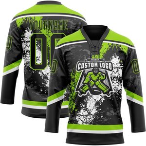 Maillot de hockey personnalisé unisexe pour adulte, sublimé, anti-humidité, col en V, uniforme d'entraînement, motif éclaboussures - Product Image 1