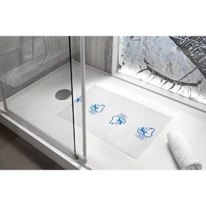 Tappetino da Bagno 40 X 65 Cm Bianco in Cellulosa Vergine con Emulsione Blu Cielo Antiscivolo per Uso Doccia - Product Image 2