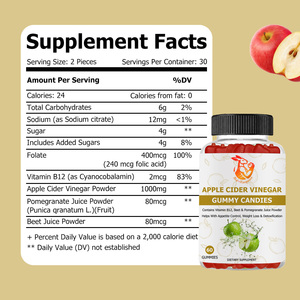Gomitas de Vinagre de Sidra de Manzana de Marca Privada OEM con Vitamina B12 y Folato para Supresión del Apetito y Apoyo a la Pérdida de Peso - Product Image 4