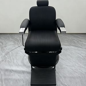 Fauteuil de barbier en cuir PU noir, hydraulique, inclinable, mobilier de salon, base ronde robuste, chaise de coiffure - Product Image 4