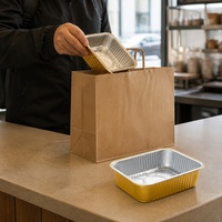 Rechthoekige aluminiumfolie voedselbox, 2200ml, goudkleurig gecoat voor fruitsalade dessert, op maat bedrukt door de fabriek