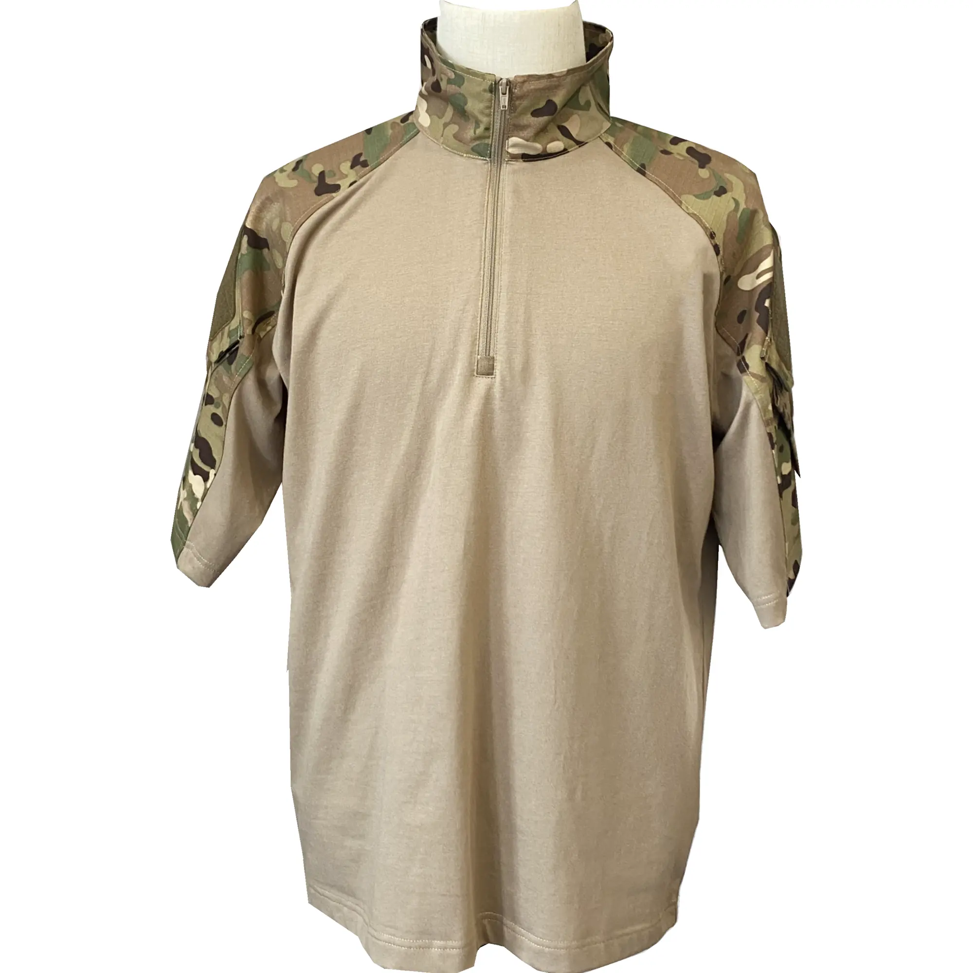 Groothandel Hoge Kwaliteit Bruine Polo T-Shirt Voor Mannen Korte Mouw Camouflage Shirt Sport Shirt Voor Wandelen Buiten Voor Mannen