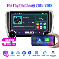 Radio Mobil Android 2Din 11.8 Inci untuk Toyota Camry 2015-2018 Layar QLED 2K Stereo Mobil Pemutar DVD Mobil Carplay Android Auto