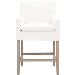 Drake Counter <b>Stool</b> - solid oak Wood and Velvet/Plush ,Caramel Velvet Durable High Bar <b>Stool</b> for Home Bar & <b>Dining</b> Room - Product Image 5