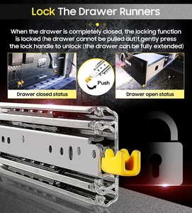 Tự động đóng thép không gỉ Side mount Heavy-Duty Ngăn kéo trượt với khóa cho tủ bếp tủ - Product Image 3