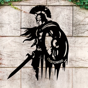Decoración de Pared de Metal de Guerrero Espartano Personalizada - Decoración Griega Hecha a Mano para Sala de Estar, Dormitorio, Halloween, Navidad, Arte de Pared Grande - Product Image 5