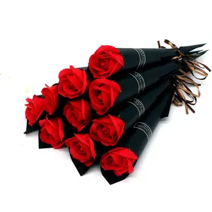 Single artificial rose flower Valentine's Day use