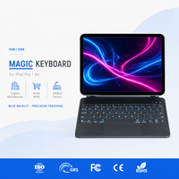Clavier Magique Promotionnel OEM pour iPad, Nouvelle Interface USB, Mécanisme Ciseaux Optique, Disposition US, Sans Fil BT 5.2, Pavé Tactile RGB