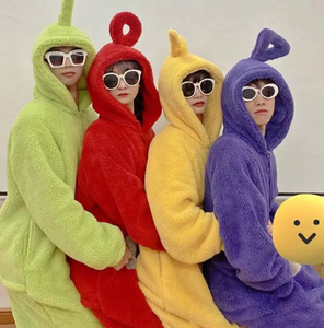 Combinaison à capuche en fourrure style Anime Tinkywinky Laa Laa <span class=keywords><strong>Po</strong></span> Zip, inspirée des costumes de films et séries TV, pour festivals, spectacles et vêtements de nuit - Product Image 2