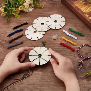 Factory Direct Supply Wooden Round Knitting Braiding Disc Set Complete Weaving Kit for Creative Bracelet Crafting - Product Image 2