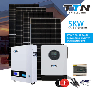 ชุดระบบโซลาร์เซลล์ออฟกริดครบชุด 5kva 5kw 10kw 15kw 20kw 25kw 30kw MPPT PWM แบตเตอรี่ลิเธียมไอออนและตะกั่วกรด สำหรับใช้ในบ้าน - Product Image 1