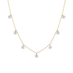 Collana Choker Gemnel di Tendenza in Argento 925 con Charm Minimalista Rotondo Forato con Zirconi Cubici Trasparenti - Product Image 1