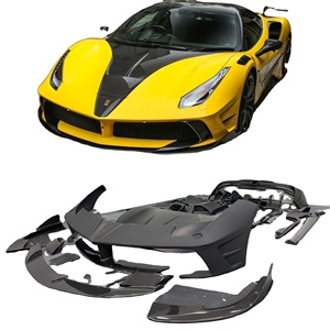Kit de Carrocería de Fibra de Carbono Estilo MS para Ferrari <span class=keywords><strong>488</strong></span> GTB Cabriolet, Material de Fibra de Carbono Parcial - Product Image 1