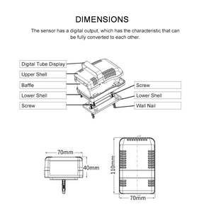 CODA CDW-21A İç Mekan PM2.5/PM1.0/PM10/TVOC Hava Kalitesi Monitörü, IP65 Dereceli LCD Ekran, 0-1000ug/m Algılama Aralığı - Product Image 4