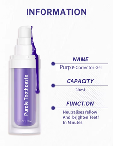 Vente en gros usine – <span class=keywords><strong>Dentifrice</strong></span> blanchissant instantané <span class=keywords><strong>violet</strong></span> de 30 ml format voyage pour usage domestique - Product Image 2