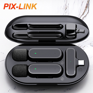 Micrófono Lavalier Inalámbrico PIX-LINK Más Vendido, con Cancelación de Ruido, de Solapa, Mini Micrófono <span class=keywords><strong>para</strong></span> Android/<span class=keywords><strong>iPhone</strong></span>, Precio de Fábrica C - Product Image 1