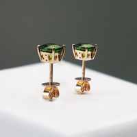 Boucles d'oreilles en diamant Moissanite verte véritable pour femme Bijoux en argent plaqué or taille ovale