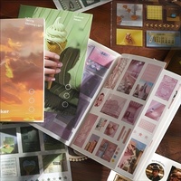 Livre d'autocollants décoratifs sur le thème fantastique, 20 pièces, couleurs mélangées, vernis UV haute brillance, motifs graphiques, autocollants PET/Washi