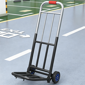 Steel Hand Cart with 2 Wheels Durable Foldable <b>Platform</b> <b>Trolley</b> Silver Powder Coated Frame for Heavy Duty Use - Product Image 2