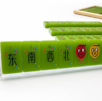 Ensemble de Mahjong Américain de Luxe Moderne avec Tuiles en Acrylique Translucides Vert Jade, Coffret Cadeau Personnalisé pour Fêtes à Domicile et Cadeaux