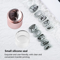 Mini tampon en silicone transparent pour nail art, plaque en acier transparente pour transfert d'art, outil d'impression