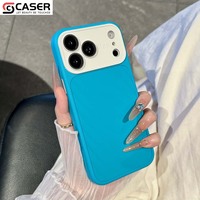 Nouvelle arrivée Coque de téléphone en silicone liquide de couleur unie, douce au toucher, antichoc, protection complète de l'objectif pour iPhone 13-18