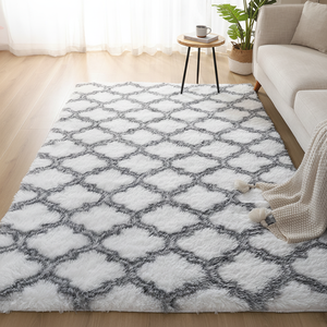Tapis shaggy en <span class=keywords><strong>fausse</strong></span> <span class=keywords><strong>fourrure</strong></span> moelleuse rose et blanc de luxe, pour salon et chambre à coucher, vente en gros, échantillon disponible - Product Image 1