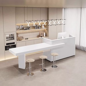 Bancone Reception per Hotel, Aziende, Club, Uffici, Negozi di Abbigliamento, Saloni di Bellezza, Bar, Cassa, Bancone per Verniciatura Personalizzato - Product Image 3