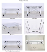 Table de camping réglable en hauteur Rouleau d'oeufs en aluminium Table de pique-nique pliante IGT