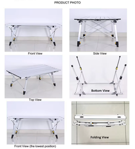 Table de camping réglable en hauteur Rouleau d'oeufs en aluminium Table de pique-nique pliante IGT - Product Image 3