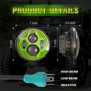 Faros delanteros Led para Jeep Wrangler Jl Xj Jk, luz Rgb de 7 pulgadas y 7 redondos, de la mejor calidad - Product Image 5